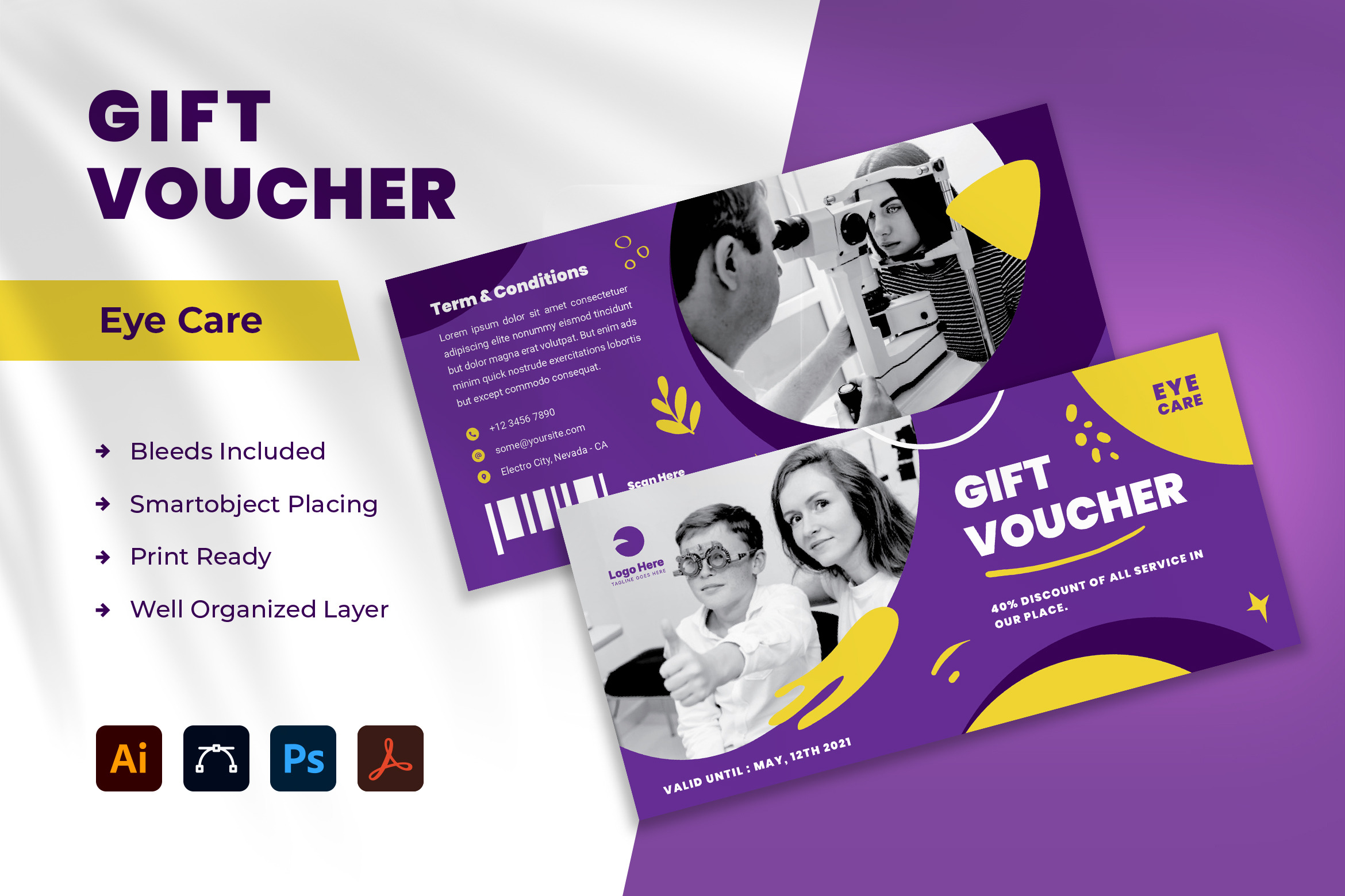 Eye Care Gift Voucher, a Stationery Template by Rahardi Creative