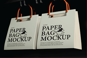Hanging Paper Bag Mockup, a Packaging Mockup by Dudukbersama