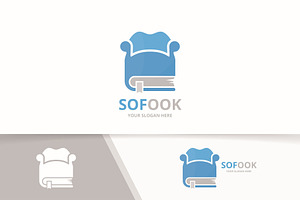 Vector Book And Sofa Logo