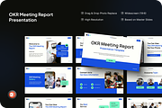 OKR Meeting Report Powerpoint, a Presentation Template by SquidPixey (Thumbnail 1 of 7)