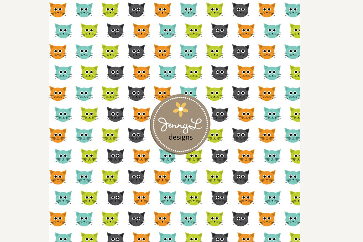 Cat's Meow Digital Paper & Clipart, a Pattern Graphic by JennyL Designs (Photo 4 of 4)