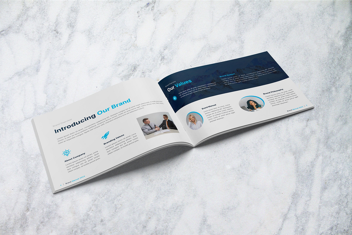 Brand Manual Landscape Brochure, a Brochure Template by BumbleGraph Studio (Photo 4 of 15)