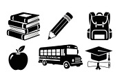 Back To School Silhouette Bundle, an Illustration by Designer_Momina (Thumbnail 9 of 51)