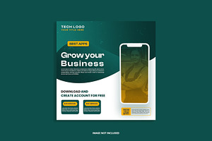 Apps promotional social media poster, a Social Media Template by graphics city
