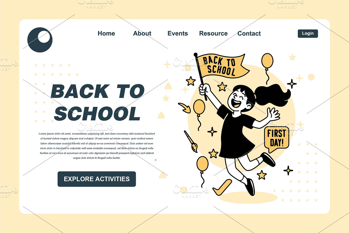 Set of cartoon kids back to school, a Finance Illustration by frog.ground (Photo 1 of 2)