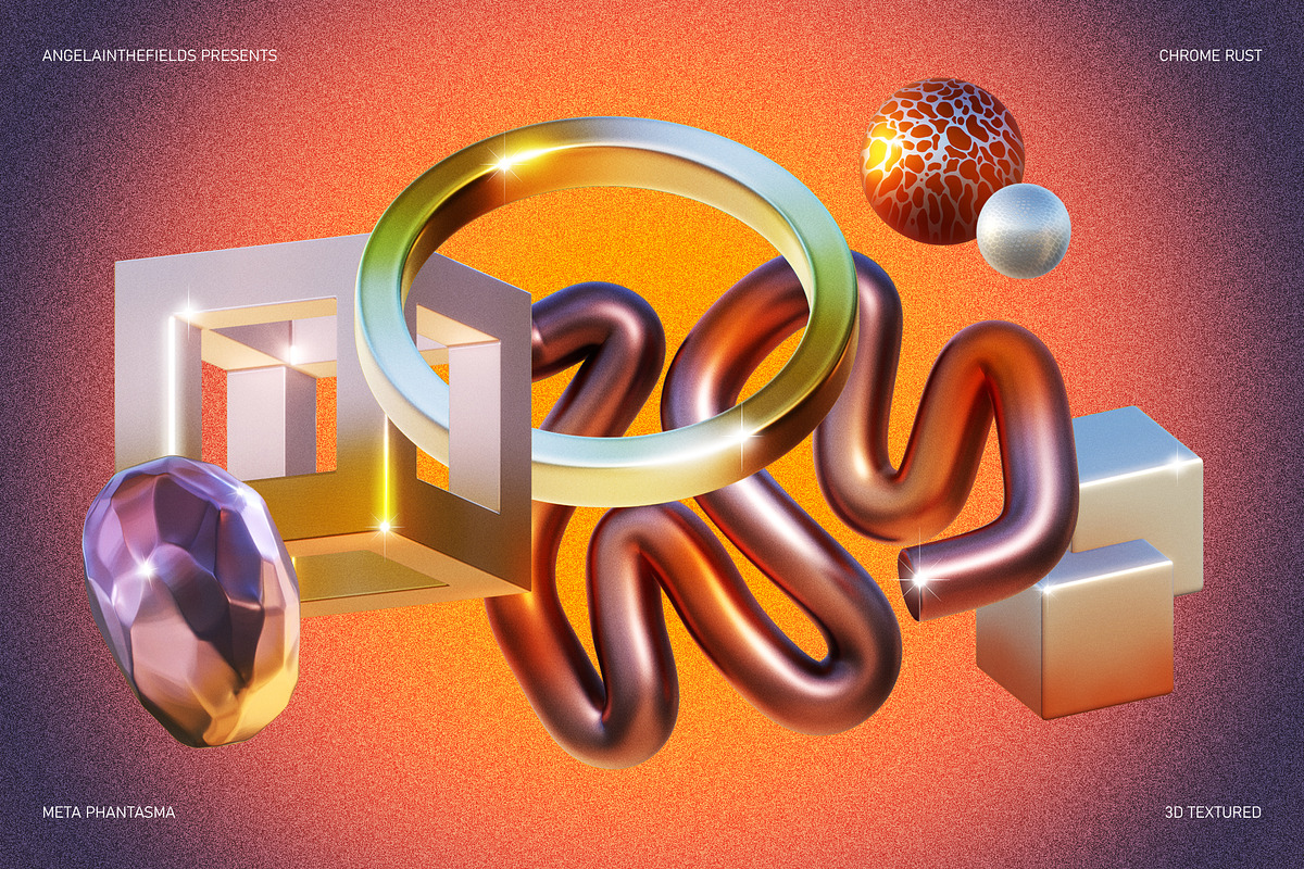 3D CHROME RUST Objects, an Object Graphic by angelainthefields (Photo 10 of 15)