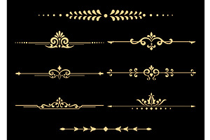 Vintage set of decorative elements, a Decorative Illustration by RODINA