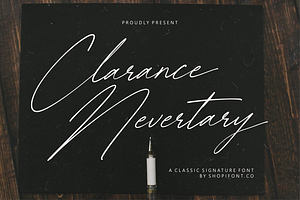 Clarance Nevertary, a Script Font by Shopifont.co