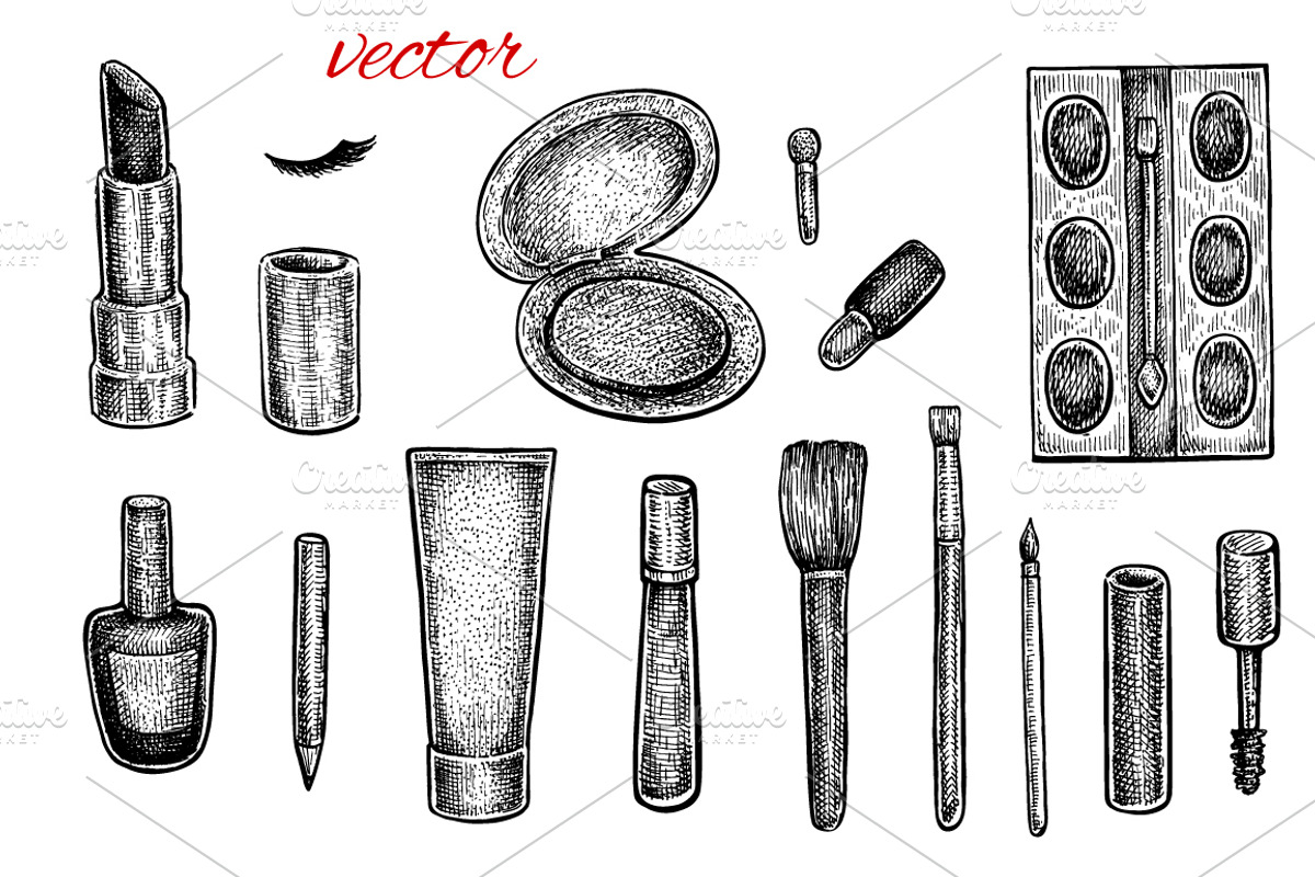 Make Up Set, an Object Illustration by Eugenia Hauss Design