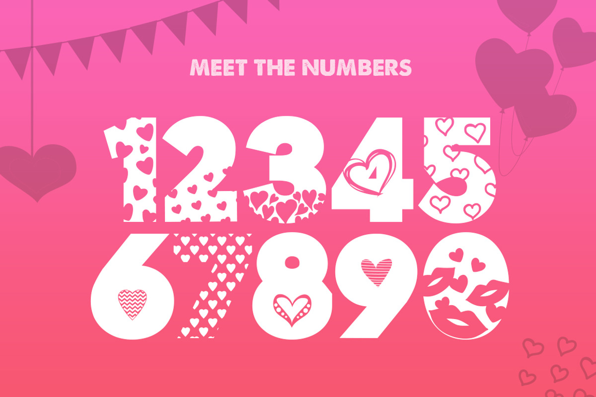 Hearts Silhouette Font preview 3