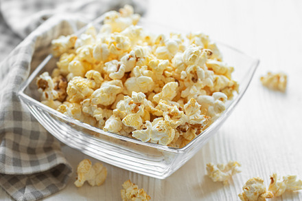Tasty salted homemade popcorn, a Food & Drink Photo by Olena Rudo