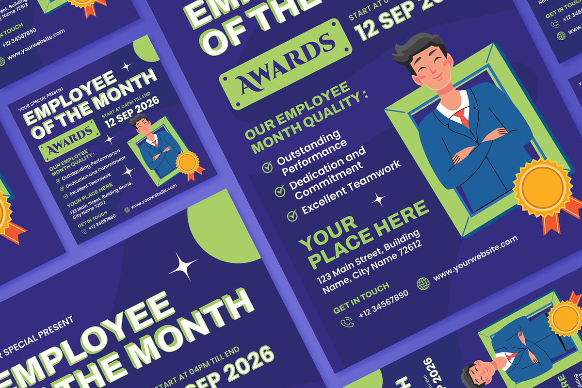 Employee Award Flyer Set, a Flyer Template by SquidPixey (Photo 5 of 6)