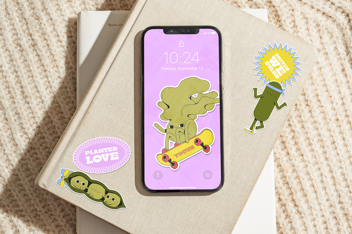 Suspicious Veggies - vector stickers, a Decorative Illustration by marmarina (Photo 11 of 11)