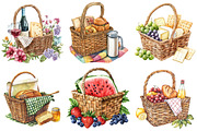 Summer Picnic Basket Clipart Bundle, an Illustration by Pixels.Craft (Thumbnail 5 of 10)