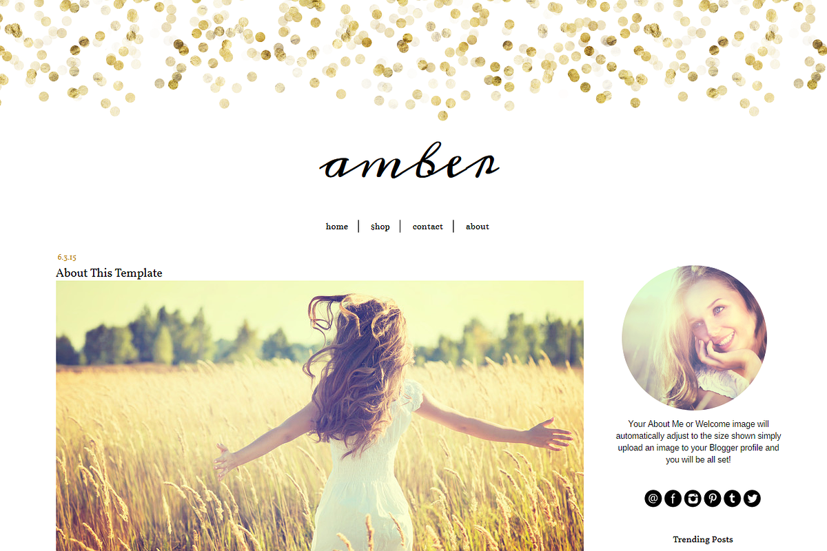 Blogger Template Glitter Gold Amber, a Templates & Theme by BD Web Studio (Photo 1 of 2)