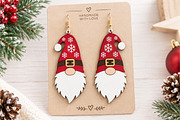 Gnome Christmas Earrings Laser Cut, a Seasonal Illustration by Canvas Craft (Thumbnail 5 of 6)