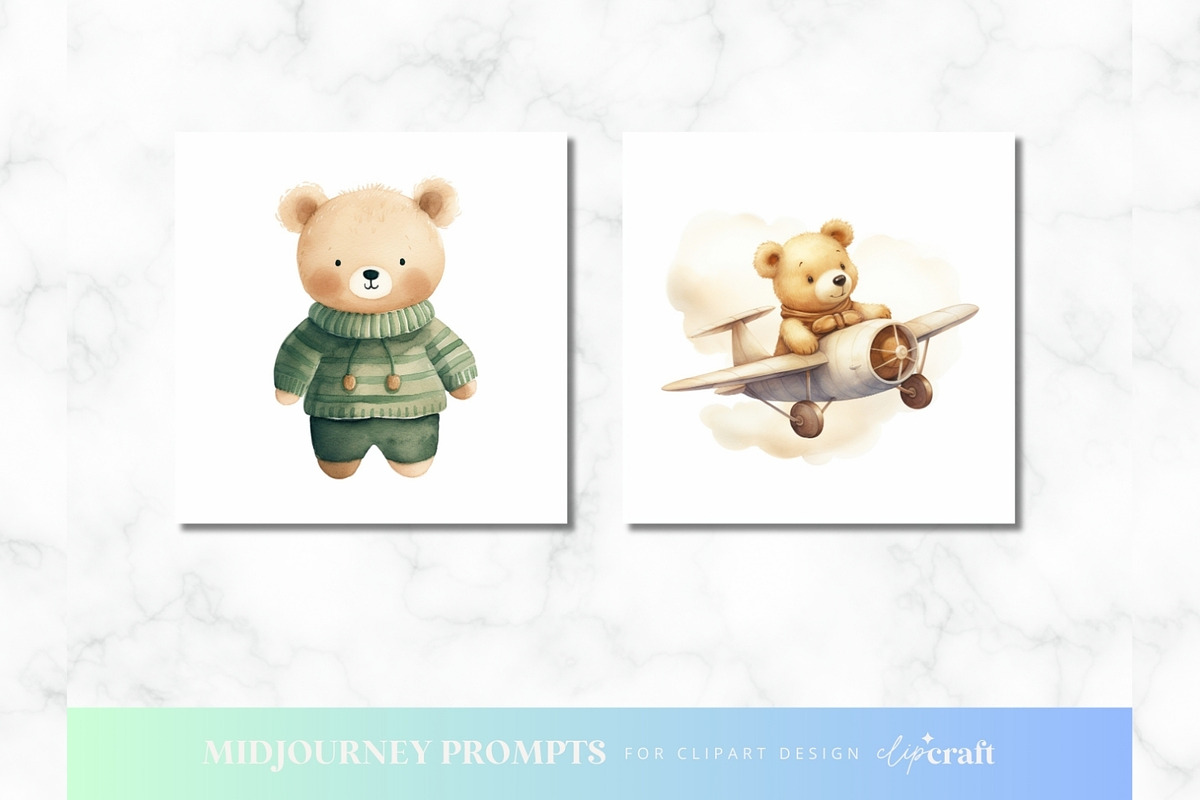 Watercolor Transport Bears Prompt, an Animal Illustration by ClipCraft (Photo 8 of 9)