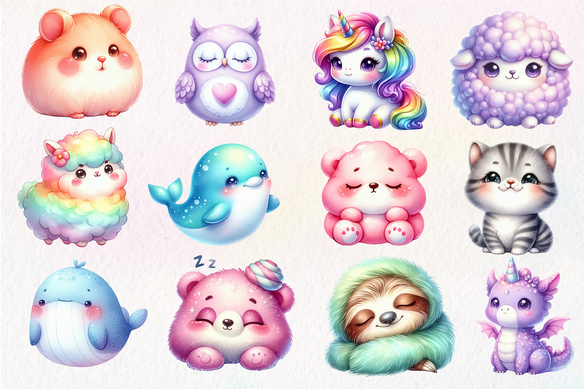 Squishmallow Animals Clipart PNG, an Illustration by Dream Creation (Photo 3 of 7)