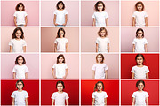 Kid Girl T-Shirt Mockup Picture Bund, a Shirt Mockup by Forhadx5 (Thumbnail 8 of 8)