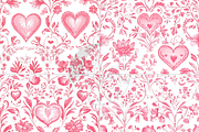 Pink Heart Toile Print, a Pattern Graphic by Paper & Pattern Studio (Thumbnail 6 of 8)