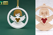 Angel Ornament 3D Layered SVG Cut, an Object Graphic by pixaroma (Thumbnail 1 of 10)