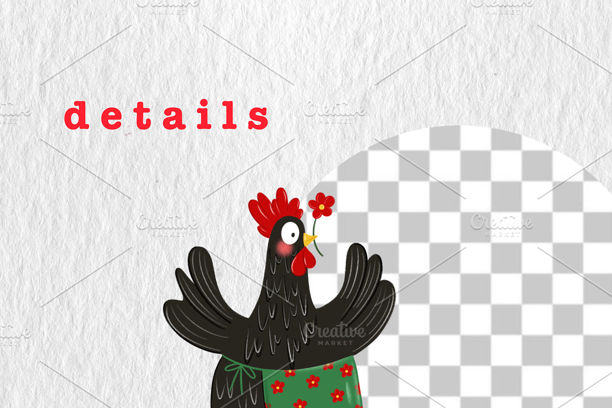 Whimsical Chicken Clipart Set, an Animal Illustration by Oleksandra Illustrates (Photo 4 of 12)