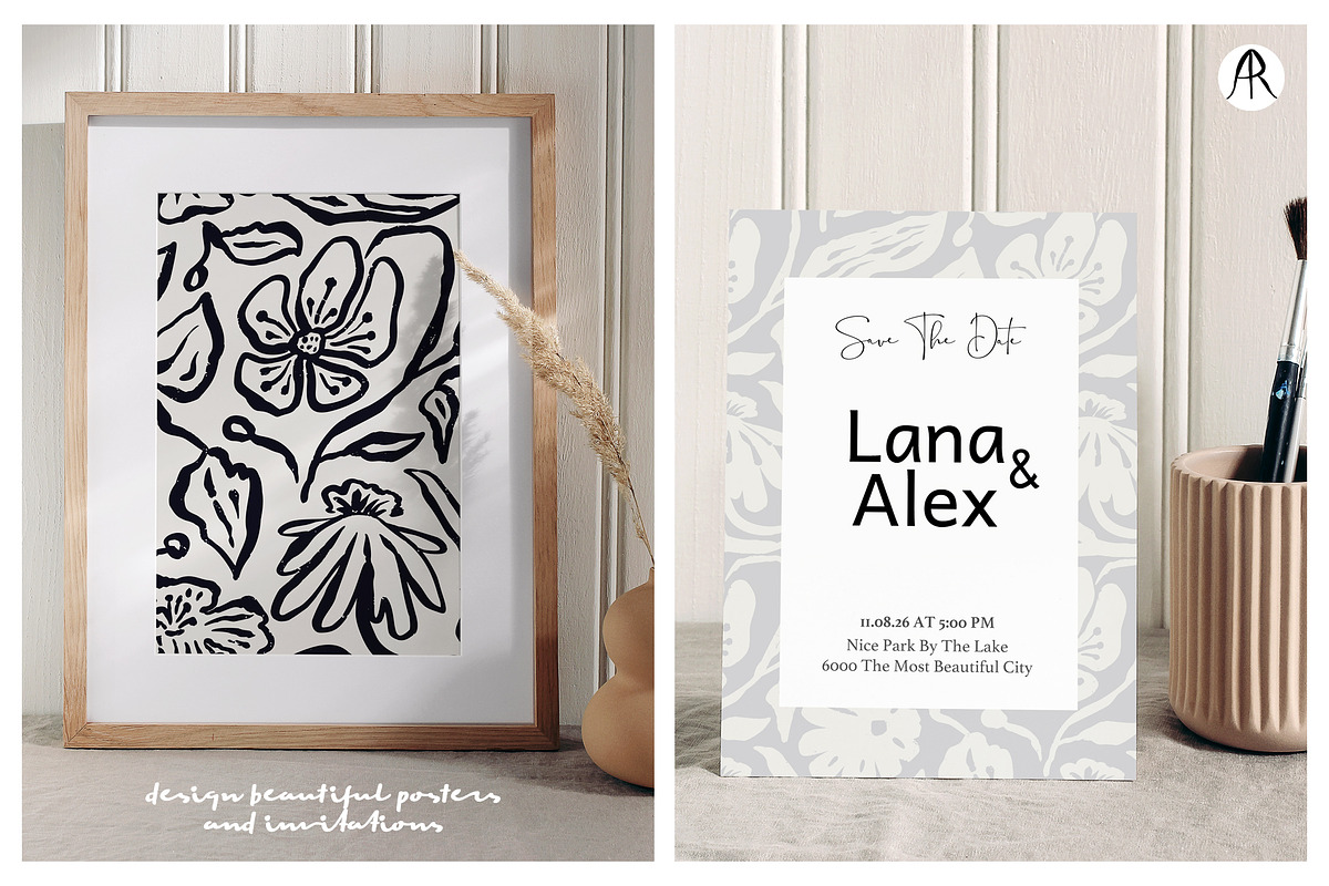Organic Ink Abstract Floral Pattern, a Pattern Graphic by Rose Design (Photo 9 of 10)