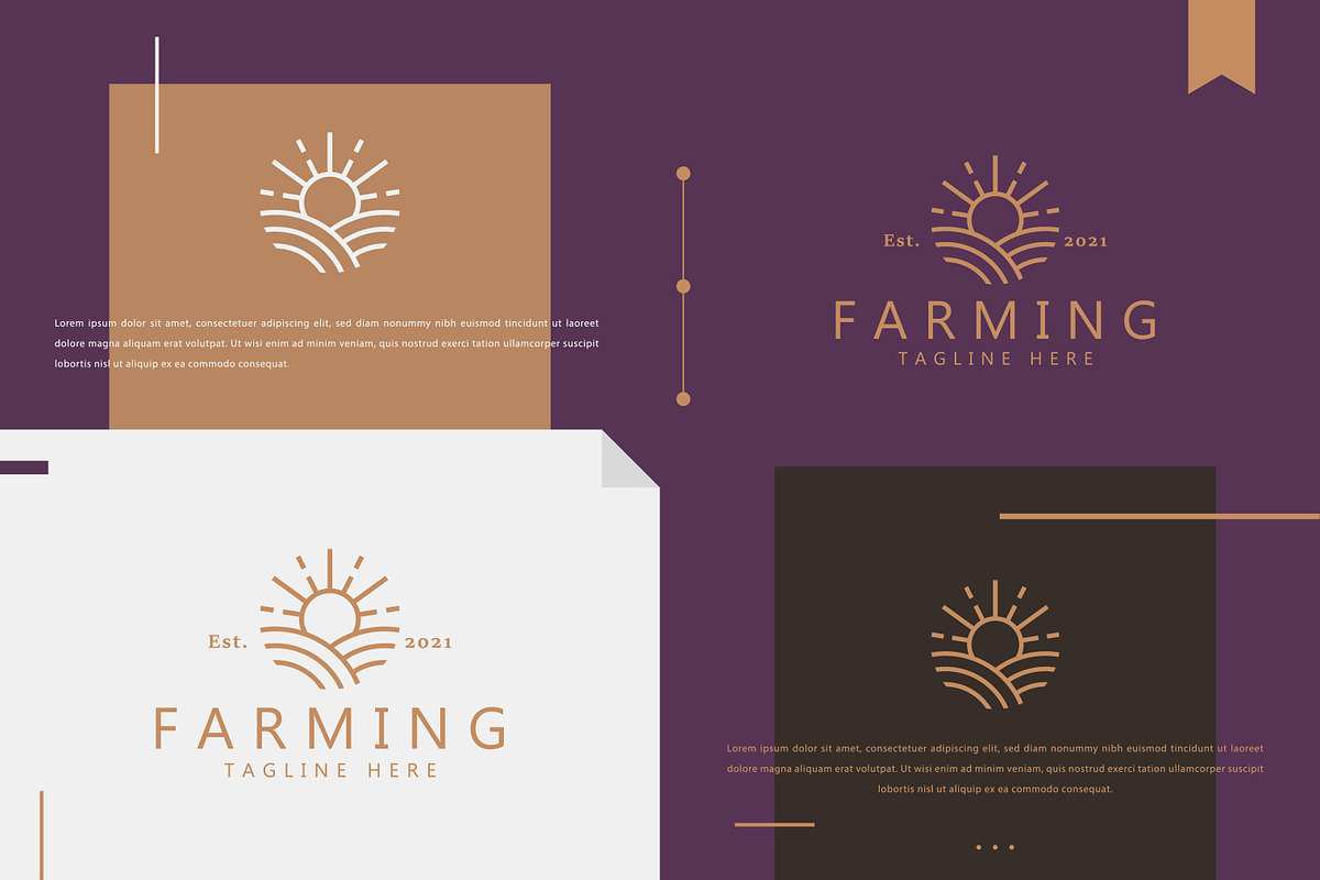 Sun & Agriculture Farming Logo, a Branding & Logo Template by Signatoro