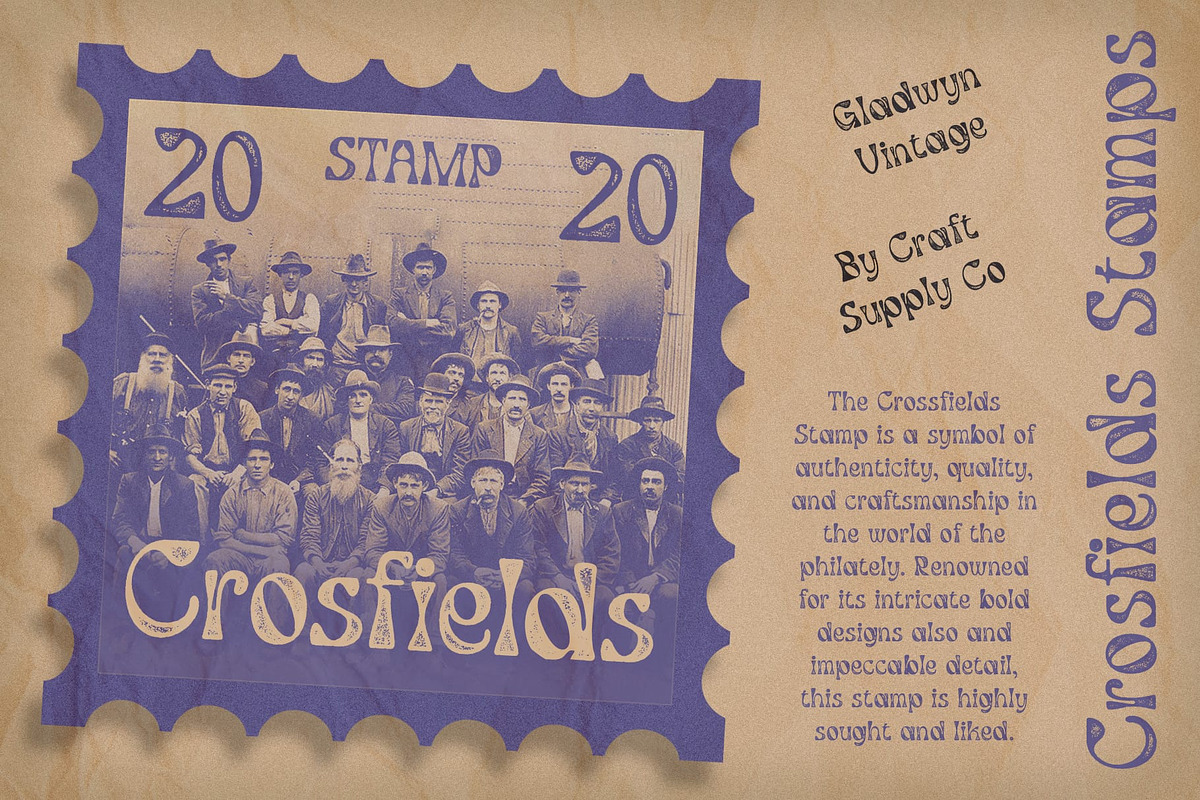 Gladwyn Vintage, a Sans Serif Font by Craft Supply Co. (Photo 3 of 8)