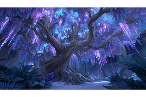 Bioluminescent vines in an ancient, a Nature Photo by ZinetroN