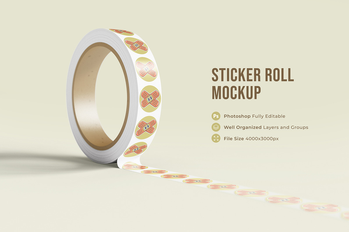 Sticker Roll Mockup