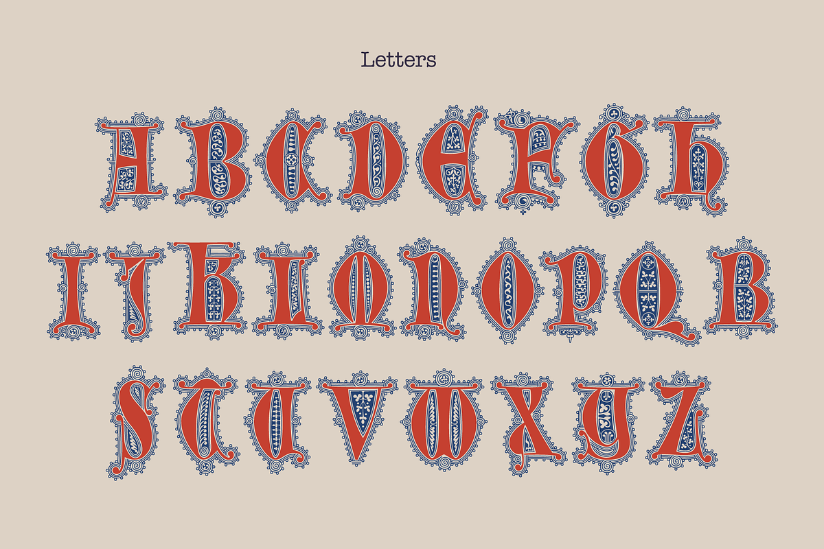 Latin Initials Gothic font family, a Blackletter Font by kaer_shop (Photo 2 of 12)