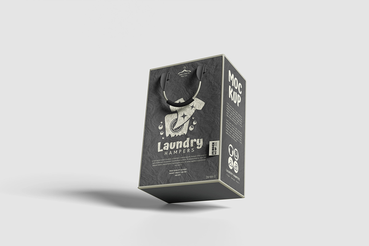 Laundry Hamper Mockup For Branding, an Advertising Mockup by bimockup (Photo 5 of 6)