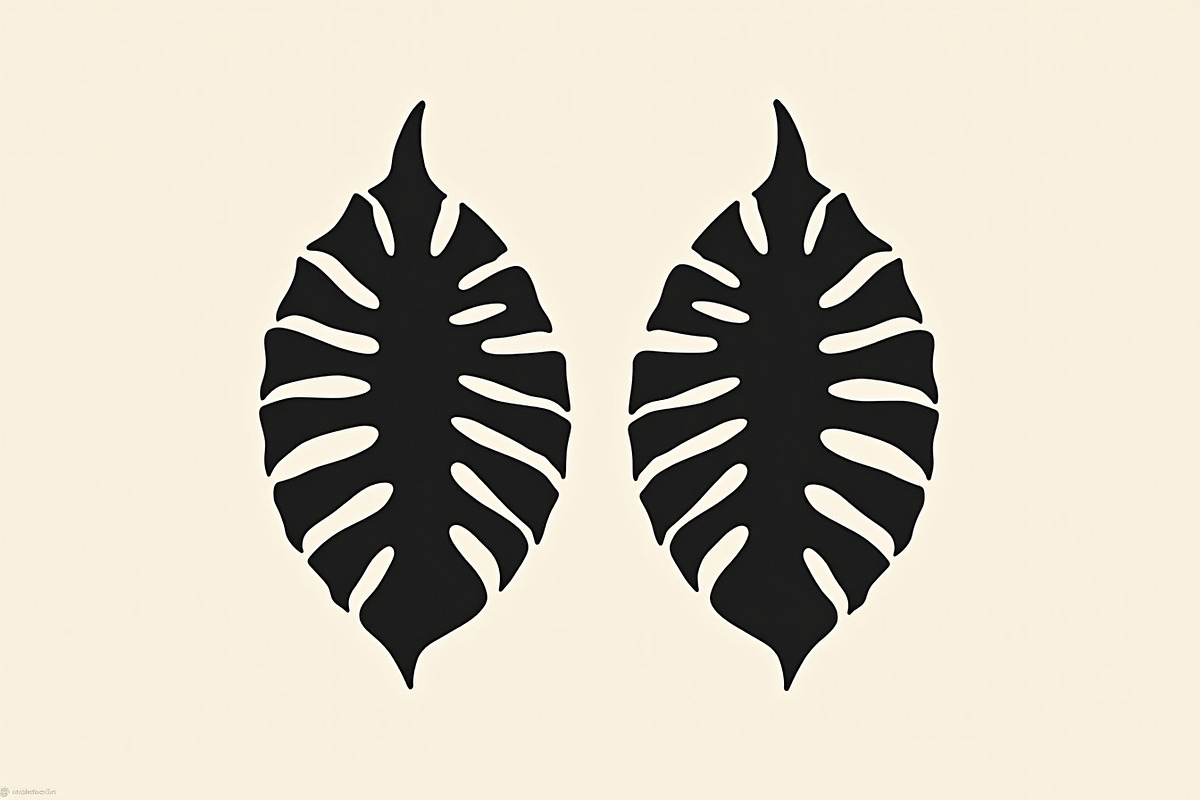 Leaf Earring Silhouette Bundle, an Object Graphic by jahid234 (Photo 2 of 13)