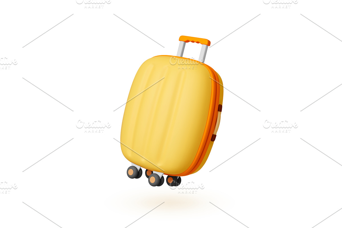 Isolated 3d suitcase. Plastic, a Transportation Illustration by Valerie Bodnar