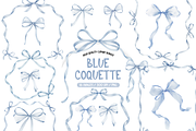 Watercolor Blue Coquette Frames, an Illustration by TatiMockup (Thumbnail 1 of 4)