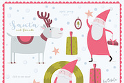 Santa and Friends Vector Set, a Decorative Illustration by Bibela (Thumbnail 2 of 5)