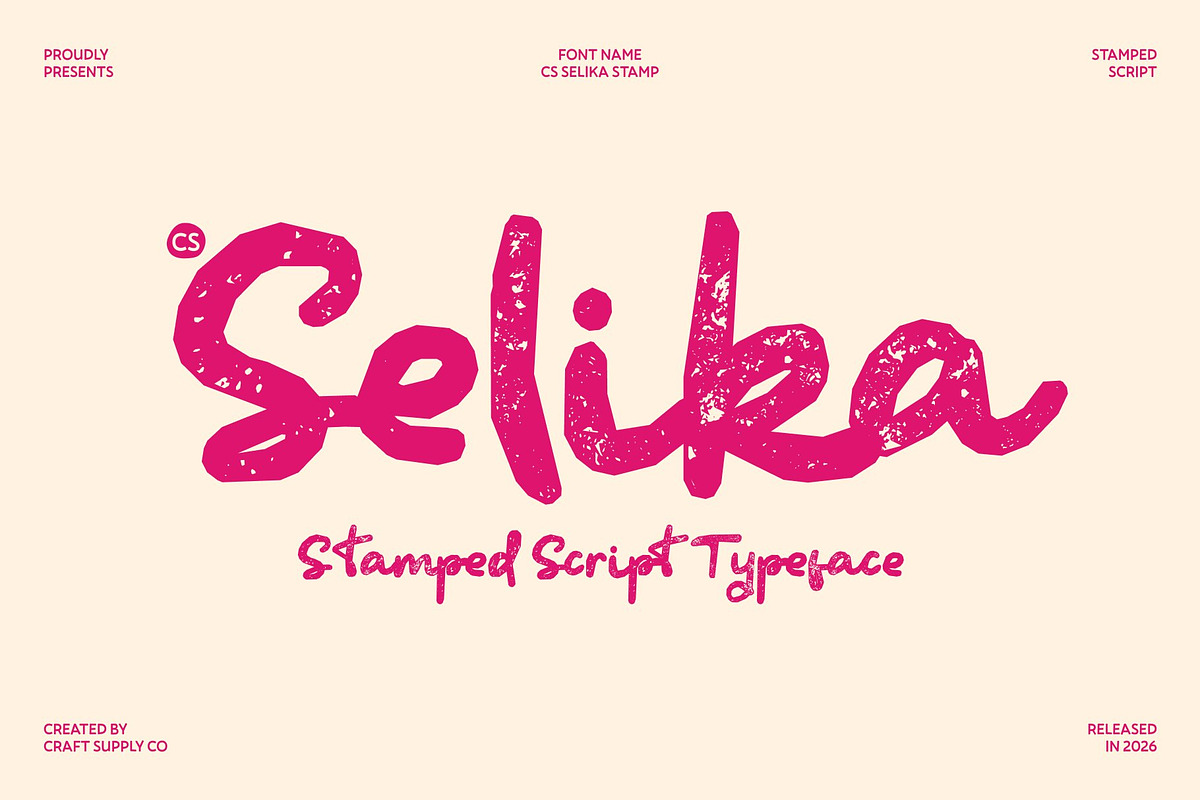 CS Selika Stamp, a Script Font by Craft Supply Co. (Photo 1 of 8)