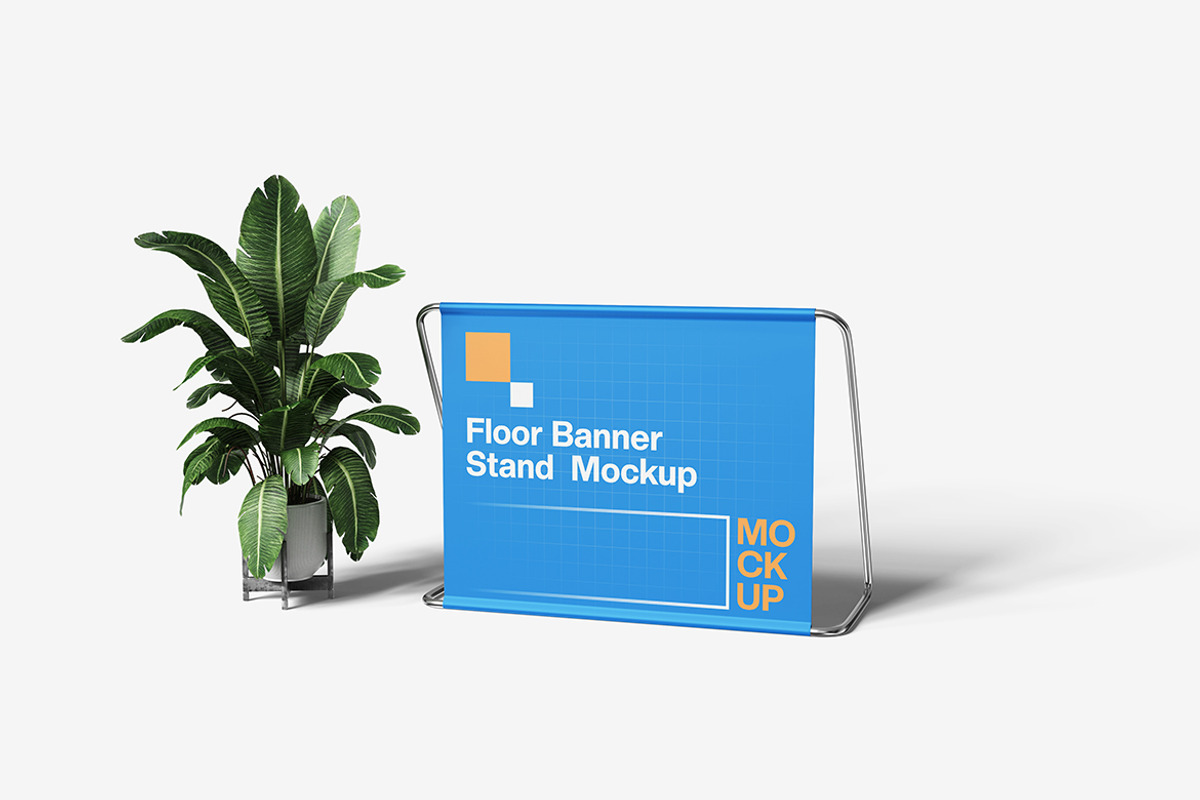 Floor Banner Stand Mockup, an Advertising Mockup by bimockup (Photo 3 of 6)