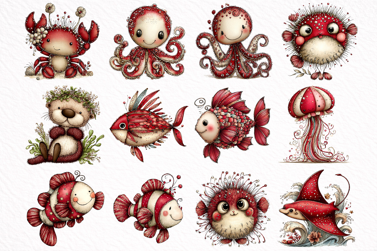 Whimsical Animals in Aquarium, an Illustration by DreamArtGraphic (Photo 2 of 8)