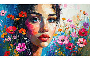 Vivid portrait of a woman surrounded, an Arts & Entertainment Photo by Igor Tichonow