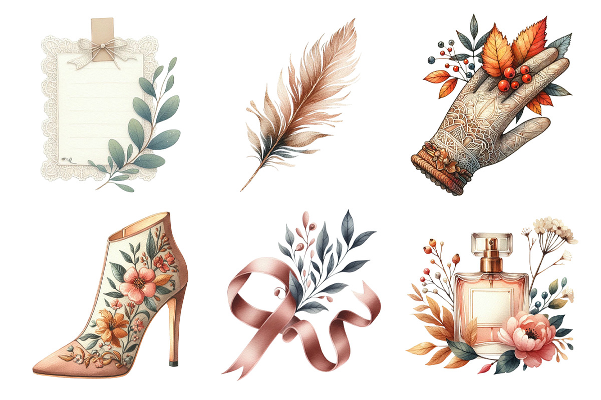 Watercolor Elegant Autumn Clipart, an Illustration by Daily.Designs (Photo 3 of 5)
