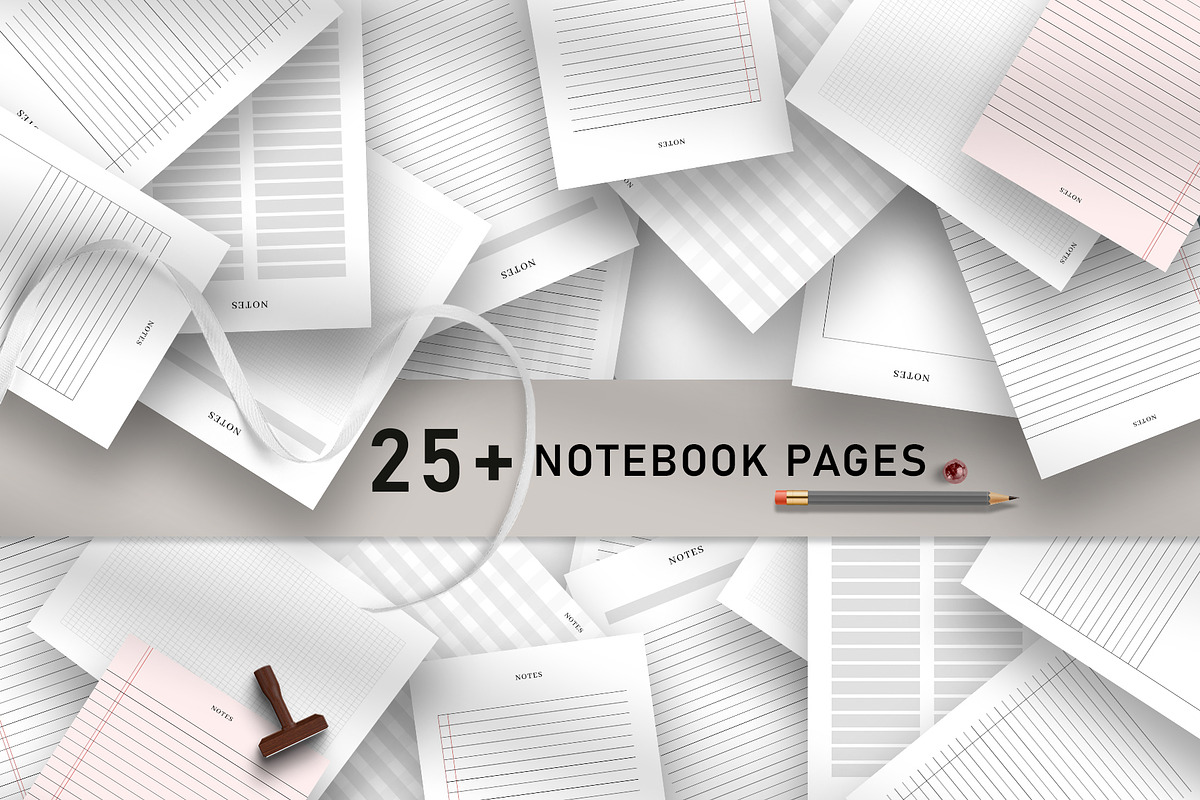 Digital Notebook Paper Pages, a Stationery Template by Design Zone (Photo 1 of 5)