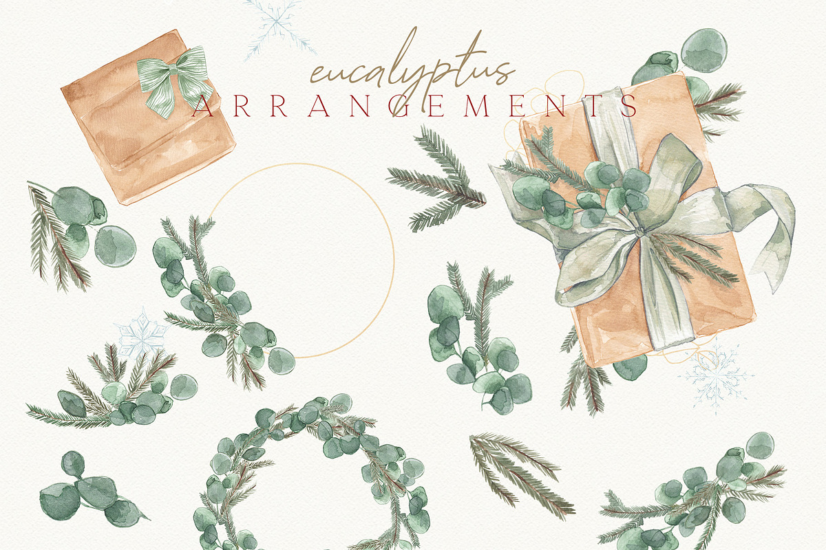 Christmas Watercolor Festive Clipart, an Animal Illustration by January Bloom (Photo 7 of 32)