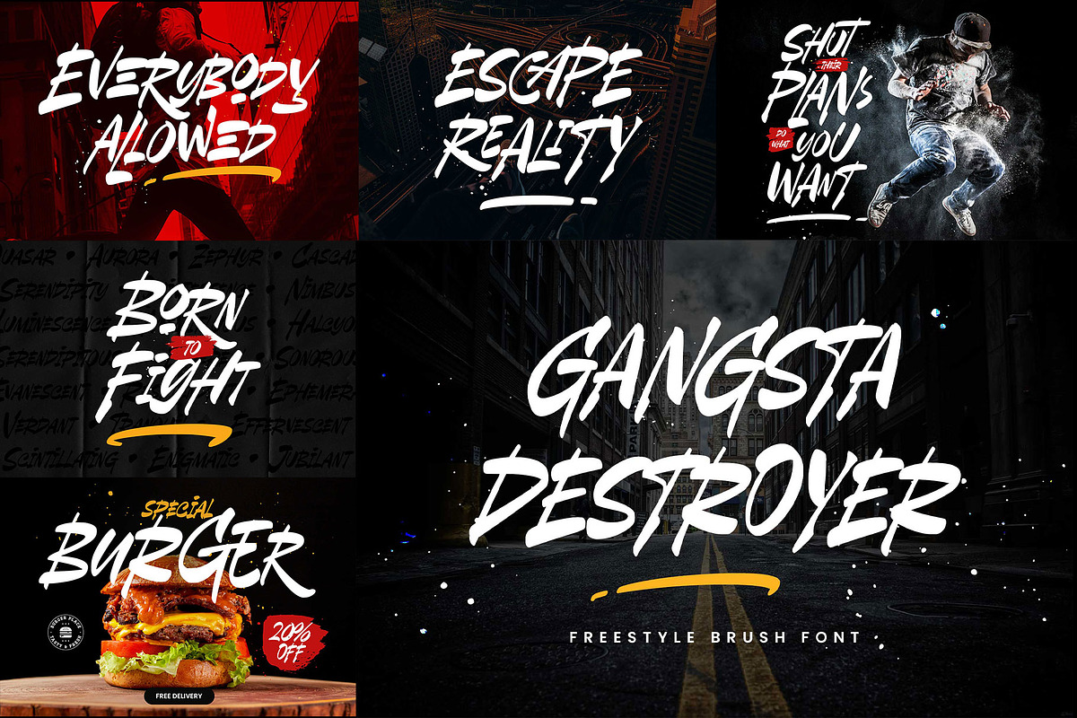 Freestyle Brush Font Bundle, a Handwritten Font by Arterfak Project (Photo 8 of 15)