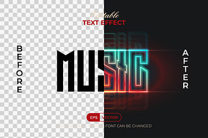 Music Text Effect Neon Style