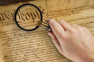 Magnifying Glass Over Constitution., a Business Photo by Andy Dean Photography
