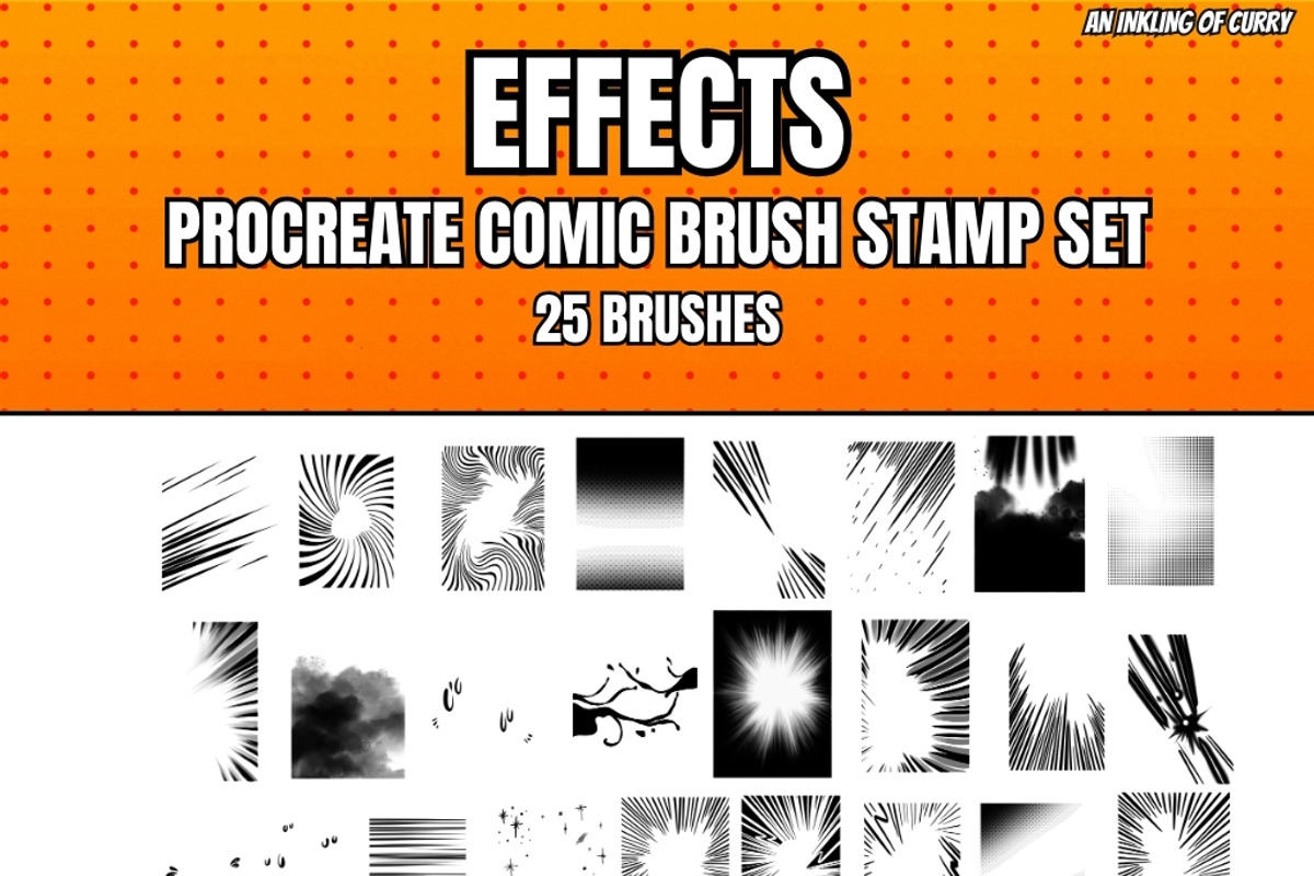 Ultimate Procreate Comic Brush Combo, a Brush Add-On by An Inkling Of Curry (Photo 8 of 8)