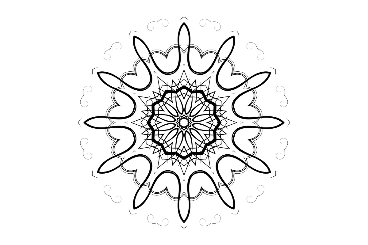 Elegant Mandala Line Art Collection, a Decorative Illustration by NJ Himel (Photo 12 of 101)