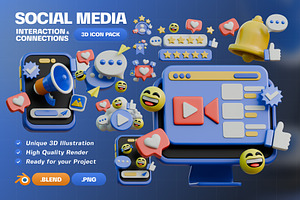 Social Media 3D Icon Pack, an Object 3D Model by Haps Space